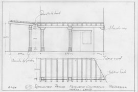 Alzado, planta y perfil porche